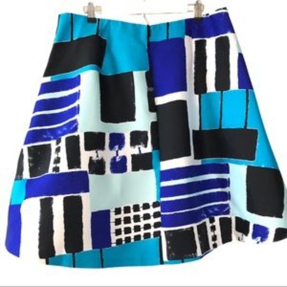 Lane Bryant Blue Geometric Circle Skirt w/Pockets - Picture 4 of 5